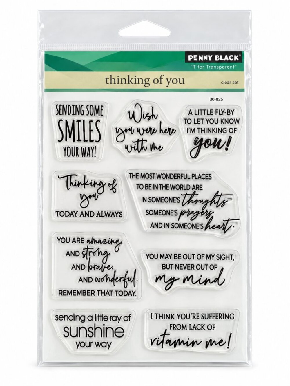 Penny Black Thinking of You 30-825 Clear Stamp Set Card Making Sentiments
